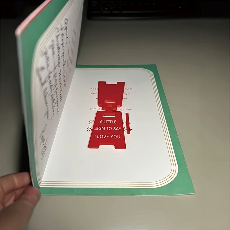 إشارة "أحبك" مطبوعة ثلاثية الأبعاد باللون الأحمر، زينة بلاستيكية للمكتب، هدية عيد الحب - Image 5