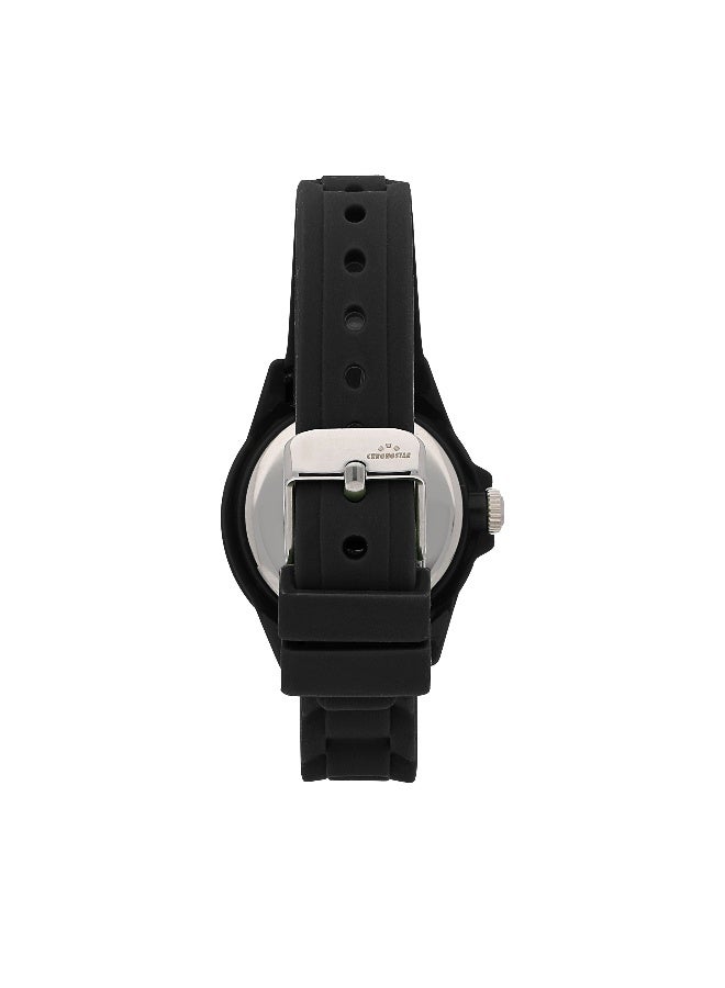 Chronostar Women's Black Round Analog Dial with Black Silicone Band Watch - 35mm - R3751288004 - Image 4