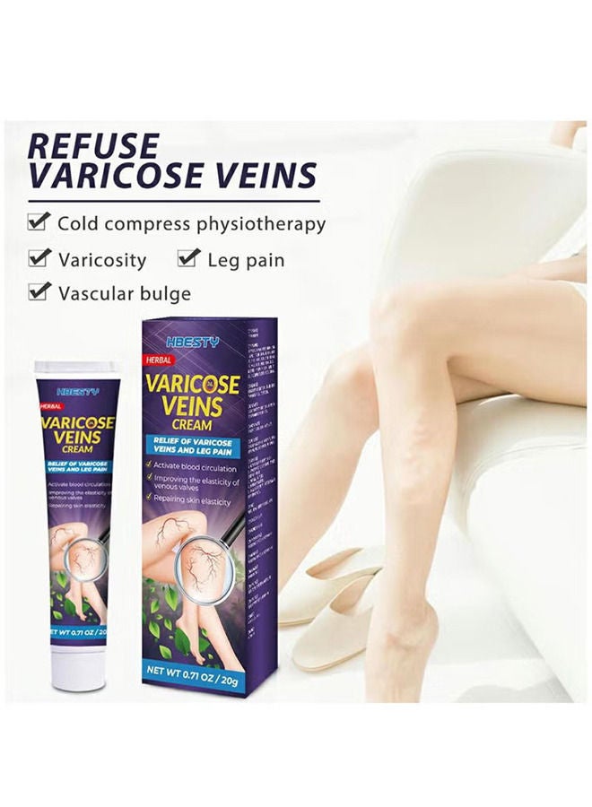 HBESTY Varicose Veins Cream Relief Phlebitis Angiitis 100% Natural Ingredients Added Eliminate the Appearance of Varicose Veins - Vein Inflammation Treatment for Men & Women 20g - Image 2