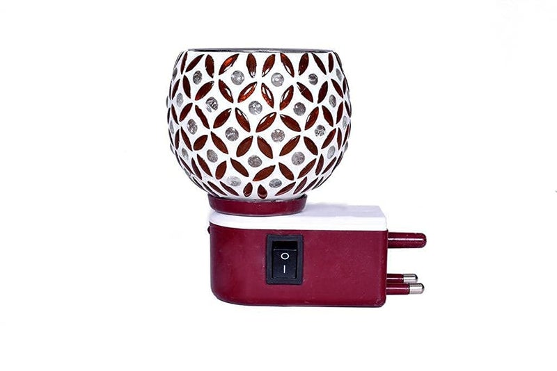Florezza Florezza Kapur Dani Electrical Camphor Diffuser Glass Kapoor Dhani Essential Oil Diffuser with On Off Switch to Toggle Between Burner Lamp Pack of 1 Volume 91 - Image 2
