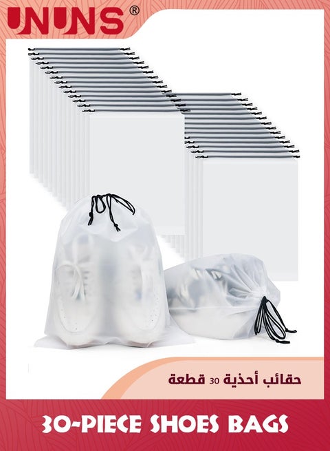 Shoe Bags For Travel,30 Pcs Transparent Drawstring Shoe Bag,Travel Item Storage Bag,Large Storage Bag For Men And Women,Shoe Storage Bags Home Travel To Carry Convenient