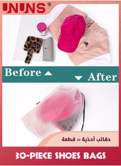 UNUNS Shoe Bags For Travel,30 Pcs Transparent Drawstring Shoe Bag,Travel Item Storage Bag,Large Storage Bag For Men And Women,Shoe Storage Bags Home Travel To Carry Convenient  - Image 5