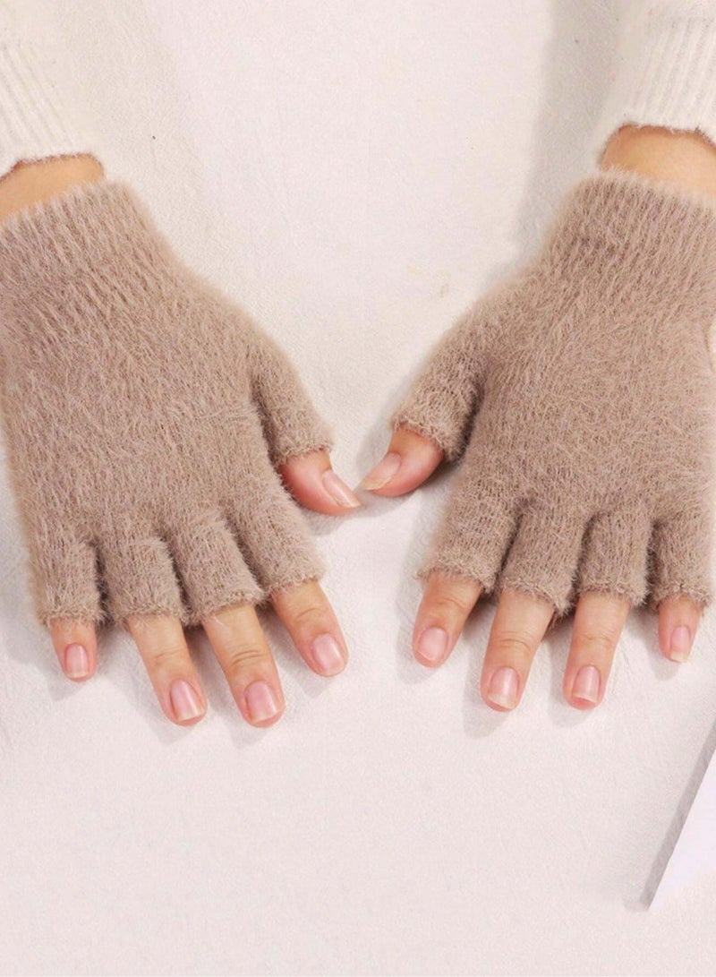Women's soft fingerless winter gloves - Image 3