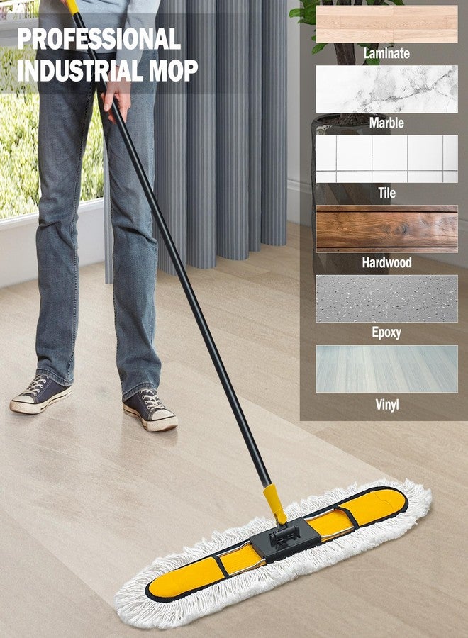 NEWE 24” Commercial Dust Mop, Large Dry Dust Push Broom Indoor, Wide Floor Duster for Laminate, Hardwood, Tile, Marble (Yellow) - Image 5