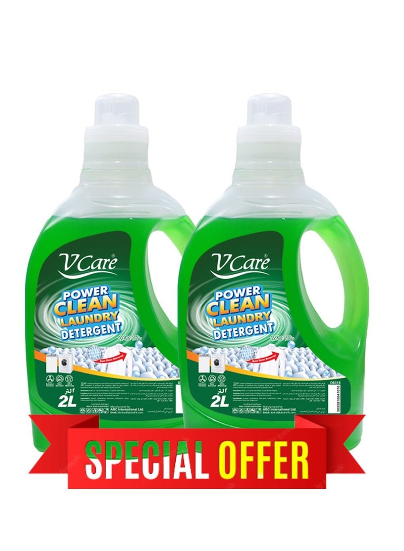 Vcare Laundry Detergent Liquid 2 Litre - Pack of 2 Long-Lasting fragrance suitable for all washing machines - Image 1