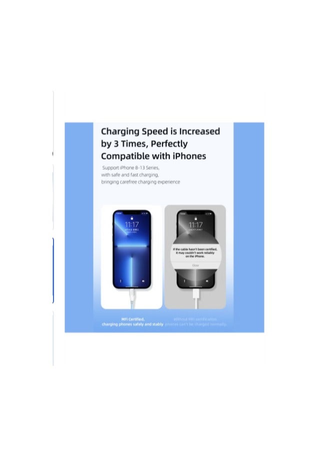 هانتكي  كابل شحن سريع من USB A إلى Lightning، معتمد من MFI - Image 3