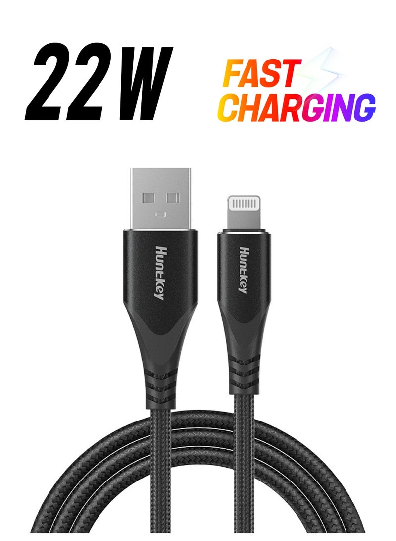 هانتكي  كابل شحن سريع من USB A إلى Lightning، معتمد من MFI - Image 1