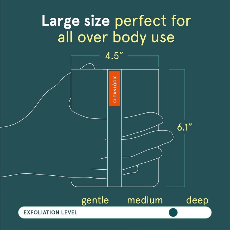 Clean Logic Sport Exfoliating Body Scrubber, Large Exfoliator Tool for Athletes, Daily Skincare Routine for Smooth Clean Skin, Assorted Colors, 3 Count Value Pack - Image 4