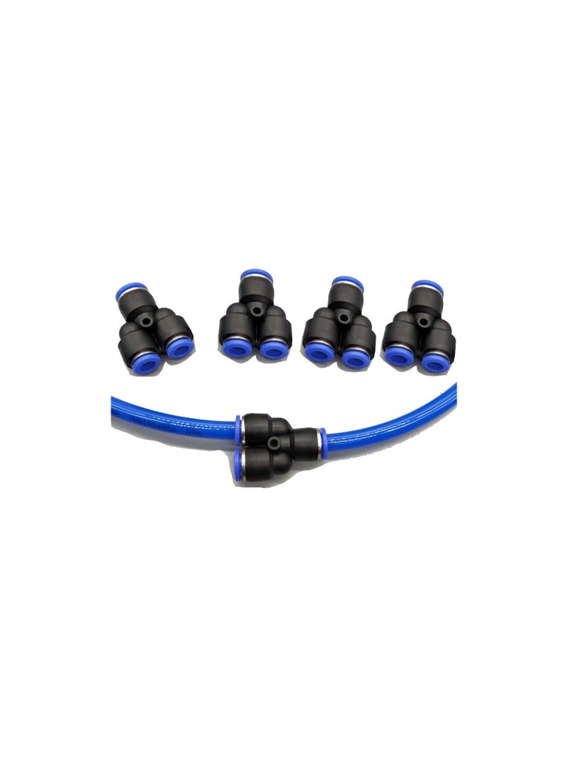 PU Pipe Fittings Polyurethane Pneumatic Pipe Push in to Connect Fittings Y Connector Pack of 5, 6mm - Image 1
