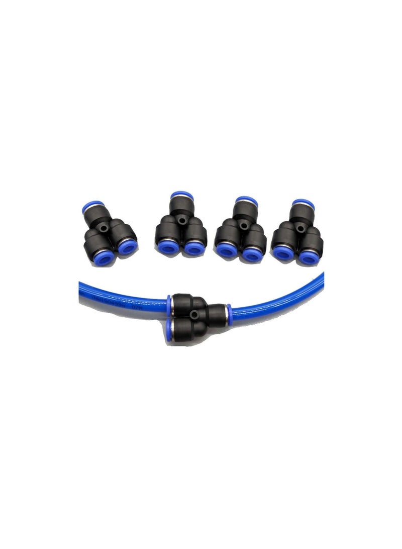 PU Pipe Fittings Polyurethane Pneumatic Pipe Push in to Connect Fittings Y Connector Pack of 5, 6mm - Image 3