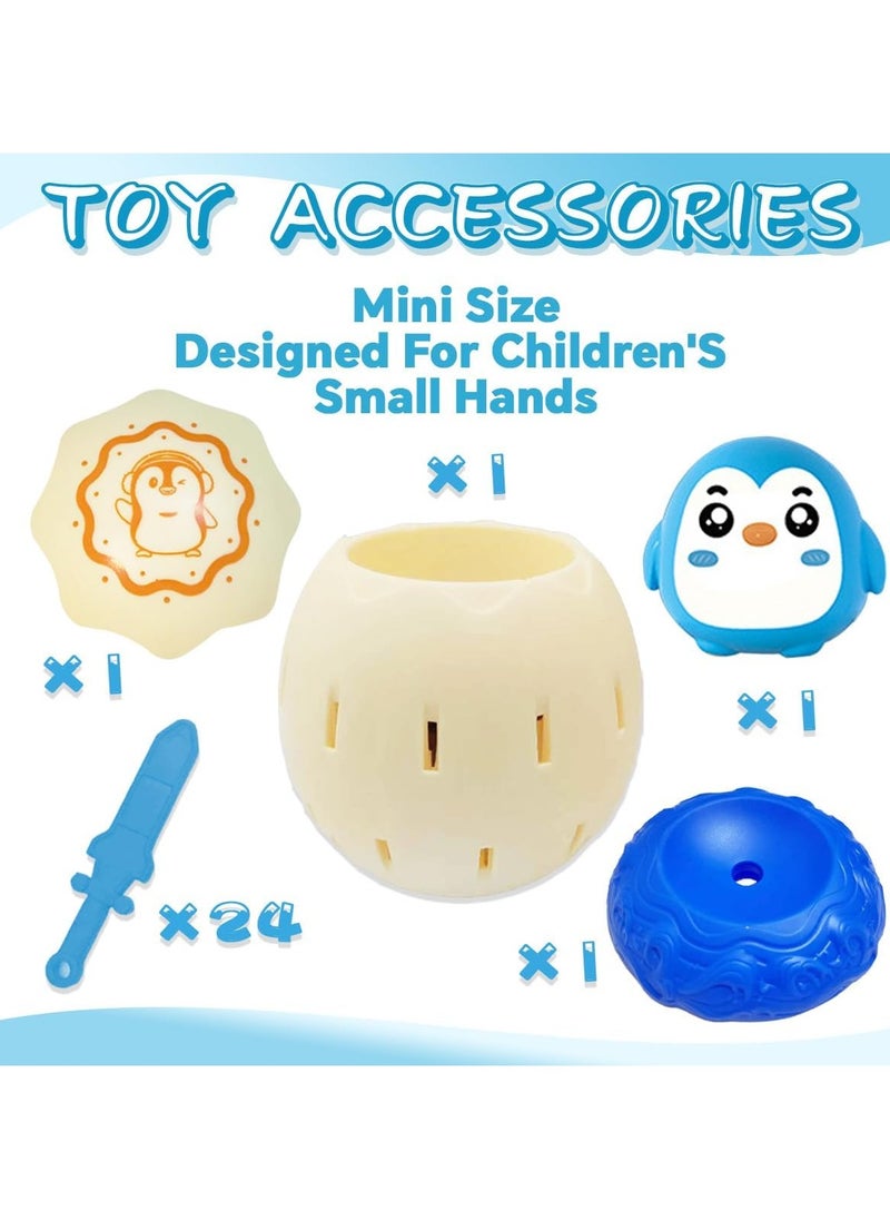 null - Mini Micro Pop-Up Kids Board Game, Pirate Barrel Insert, Party Tricks Parent-Child Interactive Game, Pirate Egg Table Toy, Party Activity Competition for Toddlers - Tiny Mini Size (Penguin) - Image 1