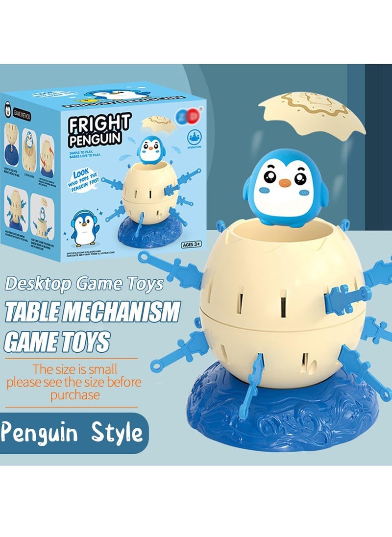 null - Mini Micro Pop-Up Kids Board Game, Pirate Barrel Insert, Party Tricks Parent-Child Interactive Game, Pirate Egg Table Toy, Party Activity Competition for Toddlers - Tiny Mini Size (Penguin) - Image 1