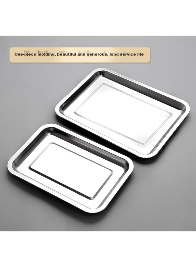 kawatu Kawatu Stainless Steel Baking Tray, Serving Tray, Dinner Plate, Barbecue Grill, Oven Baking Tray, Barbecue Tool Accessory, Set Of Two  - Image 3