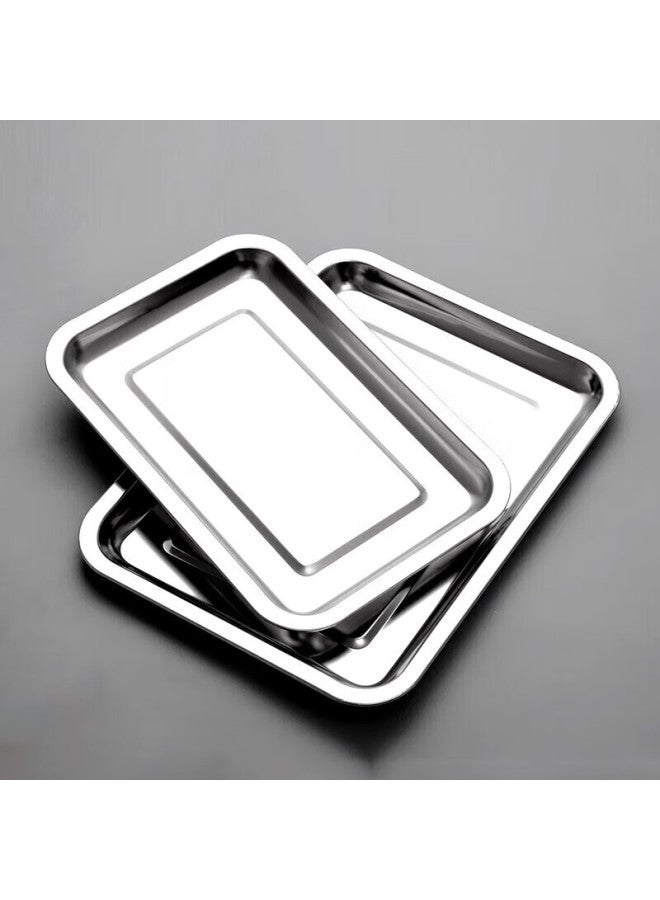 kawatu Kawatu Stainless Steel Baking Tray, Serving Tray, Dinner Plate, Barbecue Grill, Oven Baking Tray, Barbecue Tool Accessory, Set Of Two  - Image 4