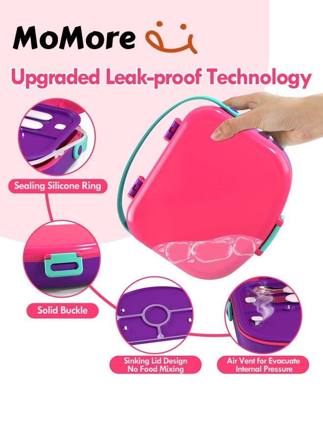 Momore Baby Leak Proof Bento Lunch Box With Handle, Purple - Image 3