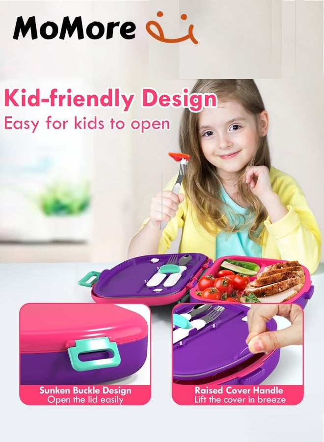 Momore Baby Leak Proof Bento Lunch Box With Handle, Purple - Image 4