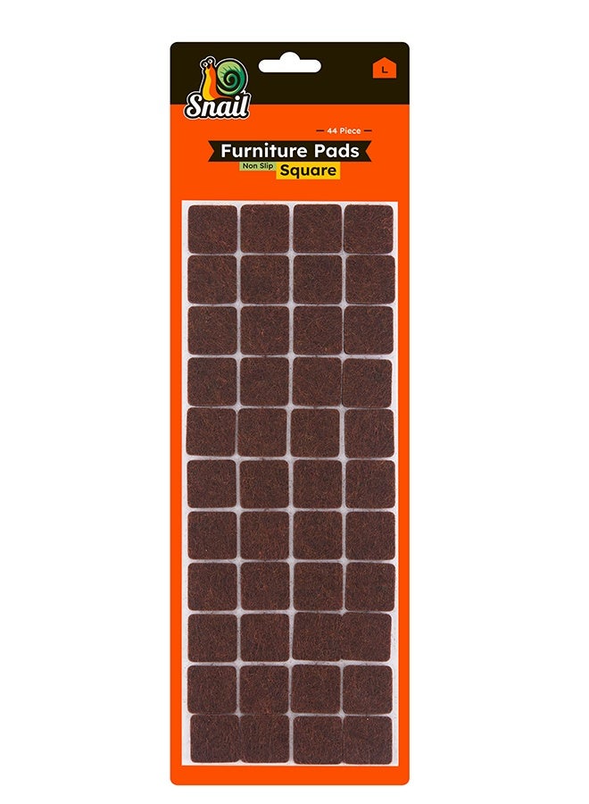 LAWAZIM Snail Non-Slip Furniture Pads - 44 Piece, Square Self Adhesive Felt Floor Protectors for Chairs Tables Sofas Desks Hard Floors Anti Scratch Noise Reducing - Image 1