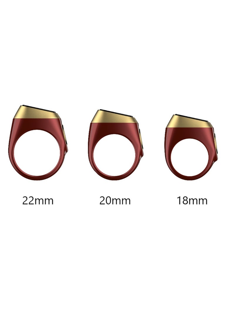 iQIBLA Smart Tasbih Zikr Ring Smart Ring App Operated Tasbih Counter Prayer Reminder Technology Plastic Waterproof Ring 18MM Ring Brown - Image 3
