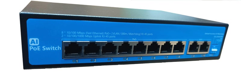 Hanutech 8 Port Poe Switch| Poe Switch 8 Port 10/100Mbps+2 Port RJ45 UplinkS 1000Mbps For CCTV Networking IP Cameras NVR- 1 Year Warranty - Image 2