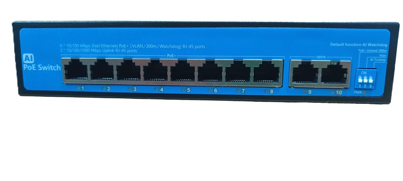 Hanutech 8 Port Poe Switch| Poe Switch 8 Port 10/100Mbps+2 Port RJ45 UplinkS 1000Mbps For CCTV Networking IP Cameras NVR- 1 Year Warranty - Image 4