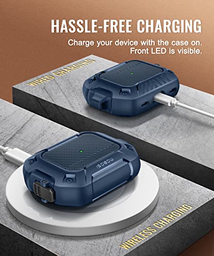 MOBOSI for Airpods Pro 2 Case, Compatible with AirPods Pro Case Cover 2nd/1st Generation with Lock&Keychain&Cleaner Kit, Full Body Shockproof Protective Hard Shell (2023/2022/2019), Blue - Image 4
