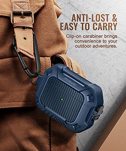 MOBOSI for Airpods Pro 2 Case, Compatible with AirPods Pro Case Cover 2nd/1st Generation with Lock&Keychain&Cleaner Kit, Full Body Shockproof Protective Hard Shell (2023/2022/2019), Blue - Image 5