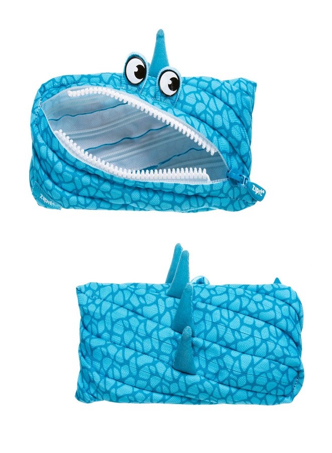 ZIPIT Dino Pencil Case for Kids, Cute Pencil Pouch for Boys Girls and Teens, Stationery Bag for School ,Blue - Image 1