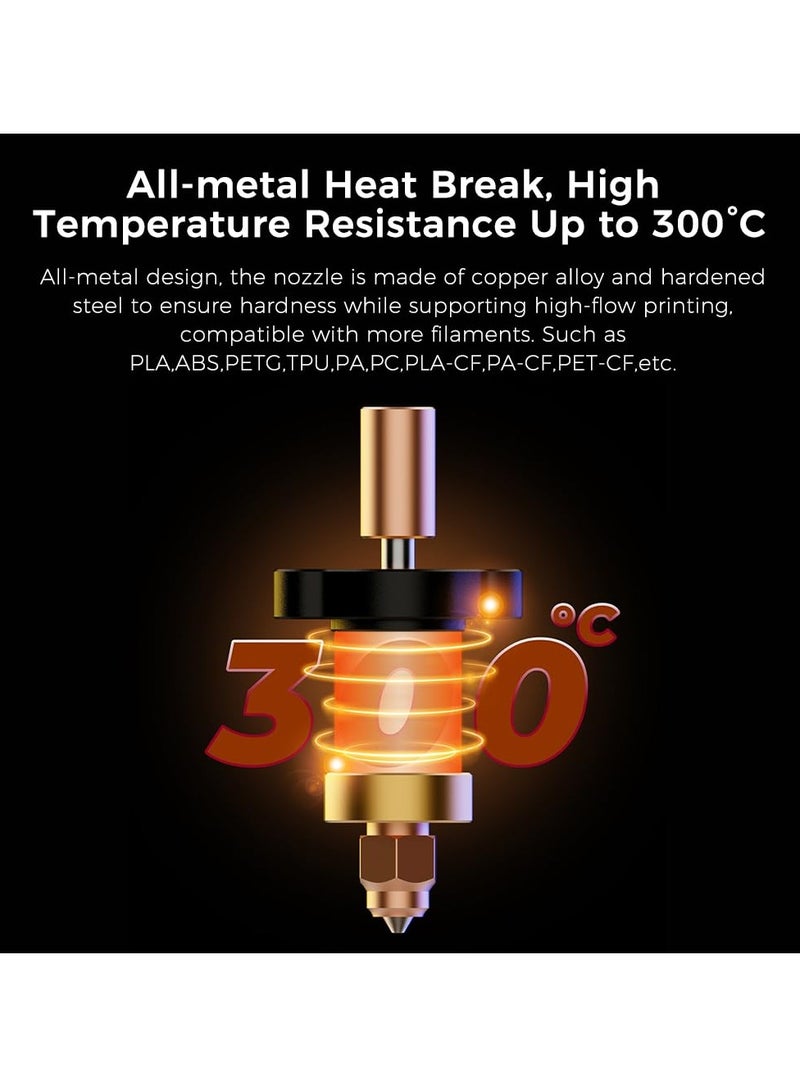SYOSI K1 Ceramic Heating Block Hotend Kit, Supports 300°C High Temperature & 600mm/s High-Speed Printing, Copper Titanium Throat Tube & Hardened Steel Nozzle for Creality K1, K1 Max 3D Printer - Image 4