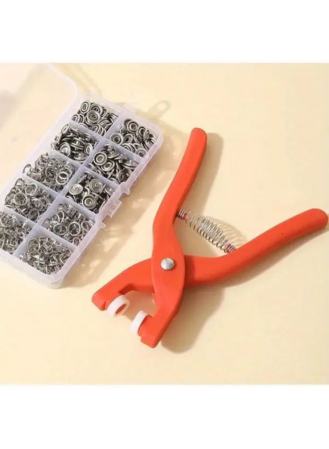Orange Snap Pliers And Snap Combination Set With Transparent Box For Sewing DIY Crafts - Image 3