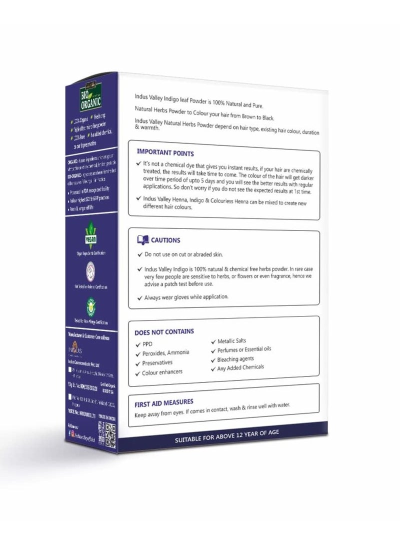 Indus Valley Bio Organic 100% Pure Indigo Powder Color for Natural Hair Dyeing Organic Indigo Powder Without Preservatives & Dyes Protects Hair - Image 2