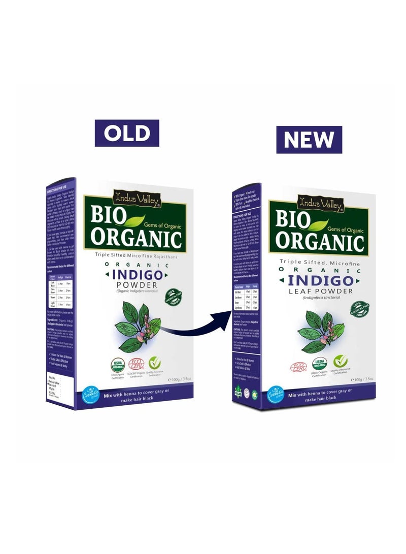 Indus Valley Bio Organic 100% Pure Indigo Powder Color for Natural Hair Dyeing Organic Indigo Powder Without Preservatives & Dyes Protects Hair - Image 3