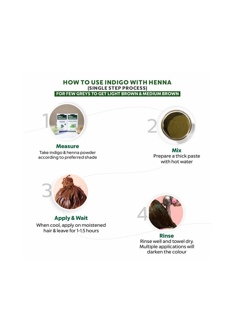 Indus Valley Bio Organic 100% Pure Indigo Powder Color for Natural Hair Dyeing Organic Indigo Powder Without Preservatives & Dyes Protects Hair - Image 5