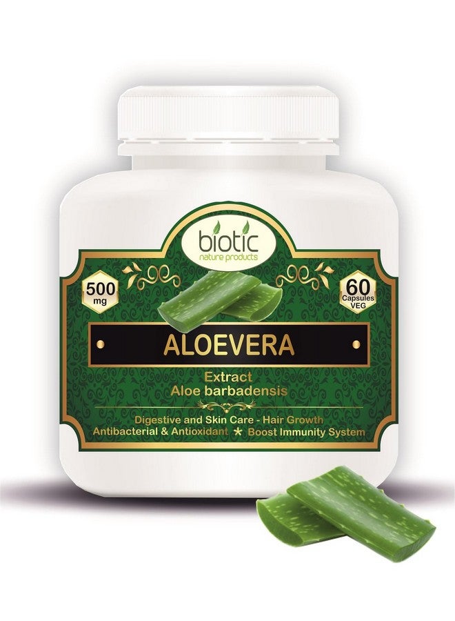 Biotic كبسولات البيوتيك من الألوة فيرا (ألوه باربادنسيس) كبسولة مستخلص الألوة فيرا 500 ملغ - 60 كبسولة نباتية - Image 1