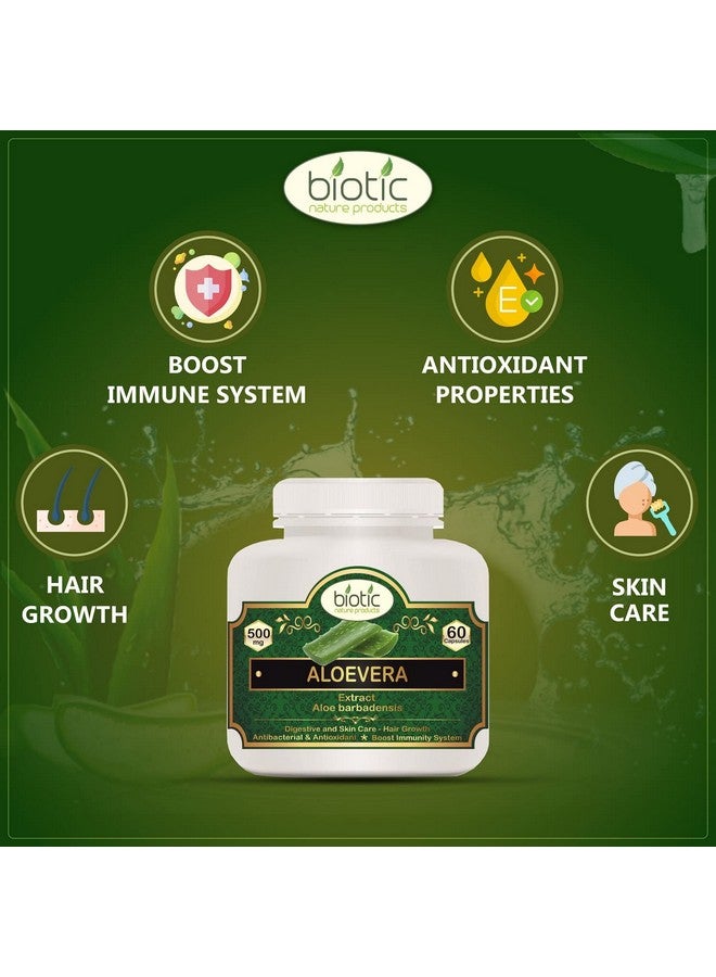 Biotic كبسولات البيوتيك من الألوة فيرا (ألوه باربادنسيس) كبسولة مستخلص الألوة فيرا 500 ملغ - 60 كبسولة نباتية - Image 3