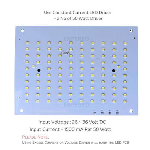 EXPEREO إكسبيريو® 100 واط LED MCPCB || LED عالي اللمعان || 140 لومن لكل واط - اللون: أبيض - 6500 كيلفن || عمر افتراضي: 50000 ساعة || حجم PCB - 166 مم × 120 مم - عبوة من 1 - Image 5