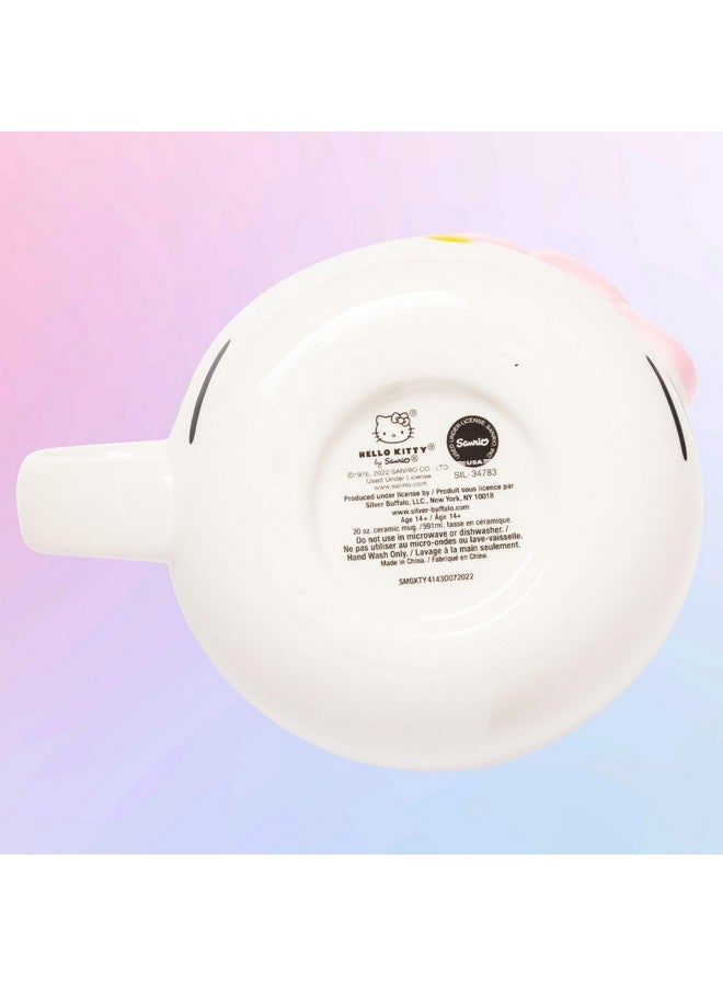 Silver Buffalo Sanrio Hello Kitty Pink Bow Ceramic 3D Sculpted Mug, 20 Ounces - Image 5