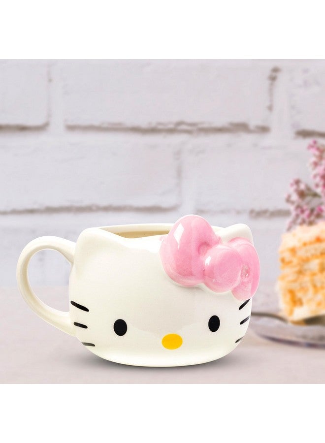 Silver Buffalo Sanrio Hello Kitty Pink Bow Ceramic 3D Sculpted Mug, 20 Ounces - Image 3
