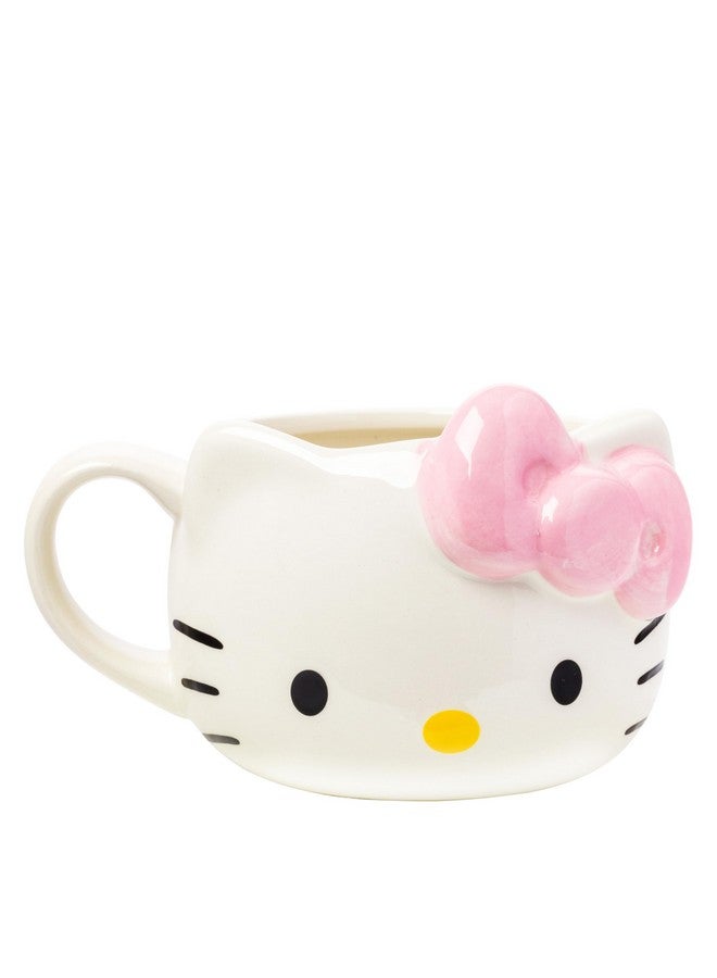 Silver Buffalo Sanrio Hello Kitty Pink Bow Ceramic 3D Sculpted Mug, 20 Ounces - Image 1