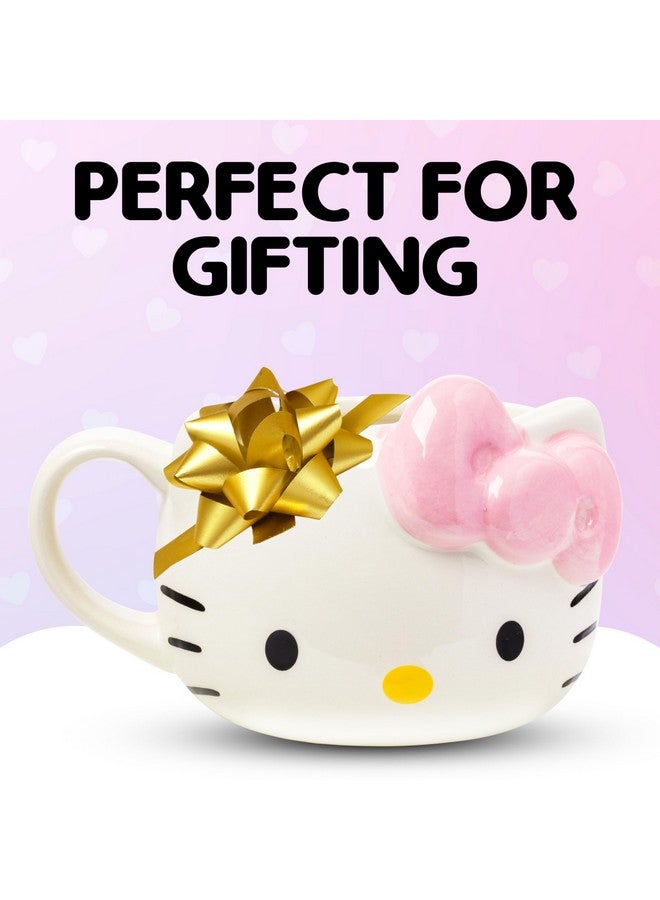 Silver Buffalo Sanrio Hello Kitty Pink Bow Ceramic 3D Sculpted Mug, 20 Ounces - Image 4