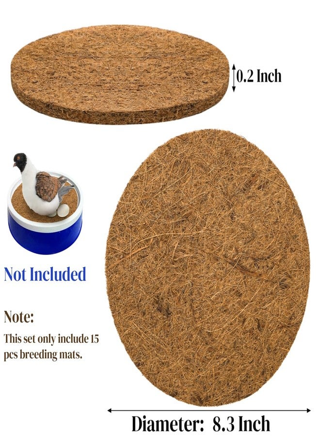 Eorbow 15 Packs Pigeon Nest Pads, Bird Breeding Mat for Chicken, Natural Coconut Fiber Bird Egg Mat, Nesting Bowl Box Pad for Parakeet Chicken, Pigeon Hatching Bedding Accessories - Image 2
