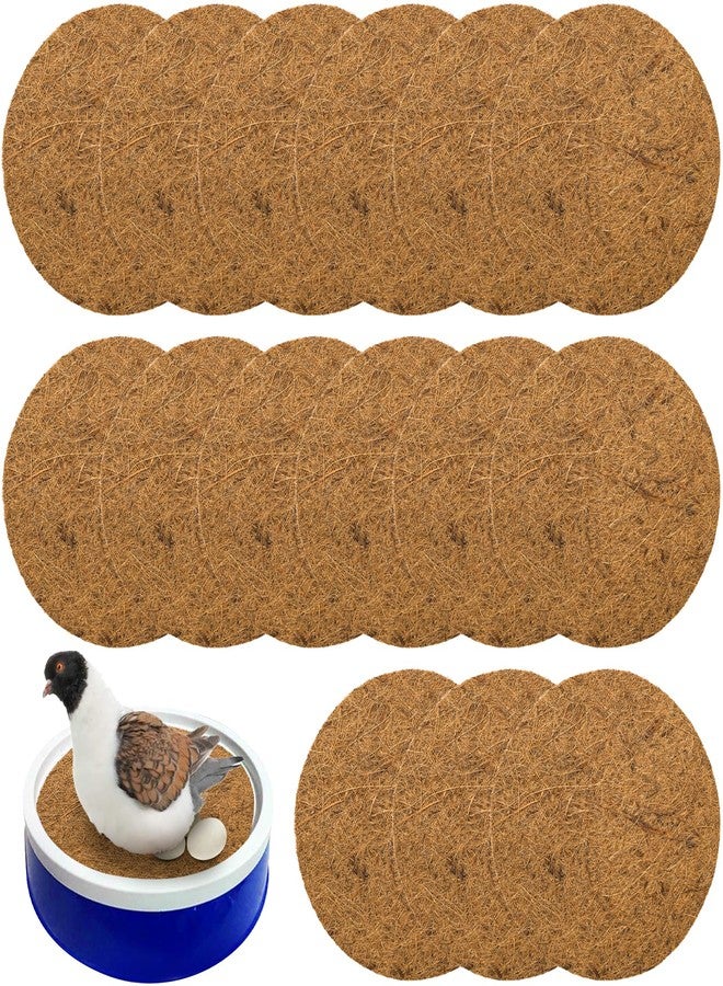 Eorbow 15 Packs Pigeon Nest Pads, Bird Breeding Mat for Chicken, Natural Coconut Fiber Bird Egg Mat, Nesting Bowl Box Pad for Parakeet Chicken, Pigeon Hatching Bedding Accessories - Image 1