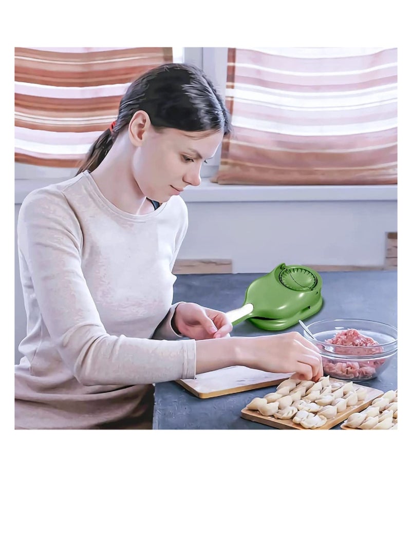 Womdee Dumpling Maker Machine, Womdee 2 in 1 Dumpling Skin Maker Dumpling Moulds,  Diy Artifact Manual Dough Pressing Tool, Tortilla Empanadas Maker Mold Wrapper Making Machine for Home, Kitchen - Image 2