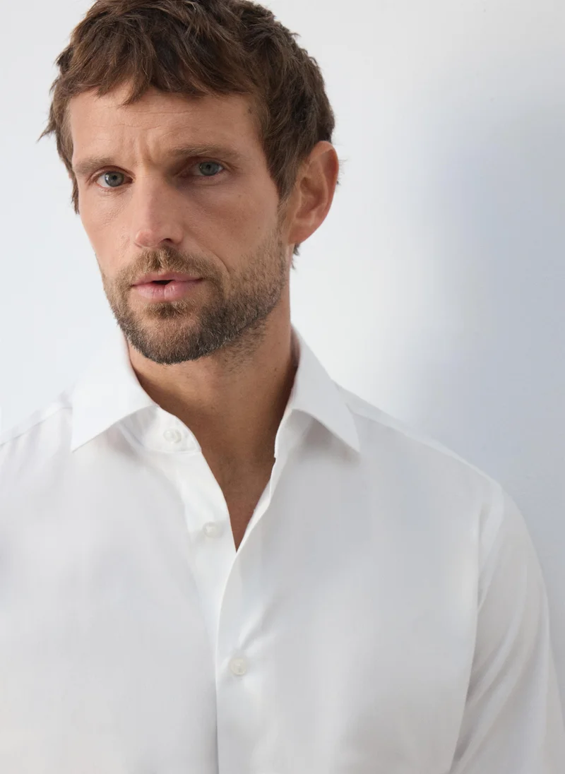 Mango Man  100% cotton slim-fit shirt for Men | Best Price UAE
