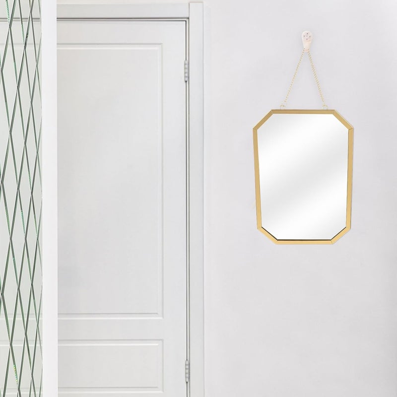 Octagonal Wall-Mounted Mirror Nordic Style Minimalist Chic Makeup Pendant for Bathroom Bedroom Home Unique Artistic Design for Vanity and Photo Props - Image 2