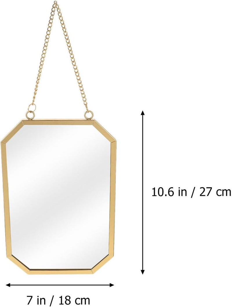 Octagonal Wall-Mounted Mirror Nordic Style Minimalist Chic Makeup Pendant for Bathroom Bedroom Home Unique Artistic Design for Vanity and Photo Props - Image 1