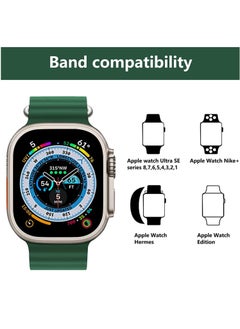 ELTRAZONE UCHUANG for Apple Watch Band Strap 42mm 44mm 45mm 49mm Ocean Soft Silicone Wristband Sport Replacement Bands with Adjustable Stainless Steel Buckle for iWatch Ultra Series 8 7 SE 6 5 4 3 2 1（Green）  - Image 2