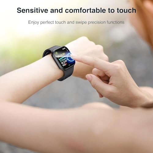 OJOS Screen Protector Case Compatible for Apple Watch Series 10 46mm, Ultra-Thin Overall Protective Cover for Apple Watch 10 46mm Tempered Glass Hard PC- Black - Image 4
