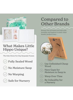 Little Hippo Baby Footprint Kit & Keepsake | Baby Handprint Kit | Baby Hand And Footprint Kit, Baby Shower Gifts For New Mom, New Dad Gifts, Newborn Gifts (White)  - Image 4