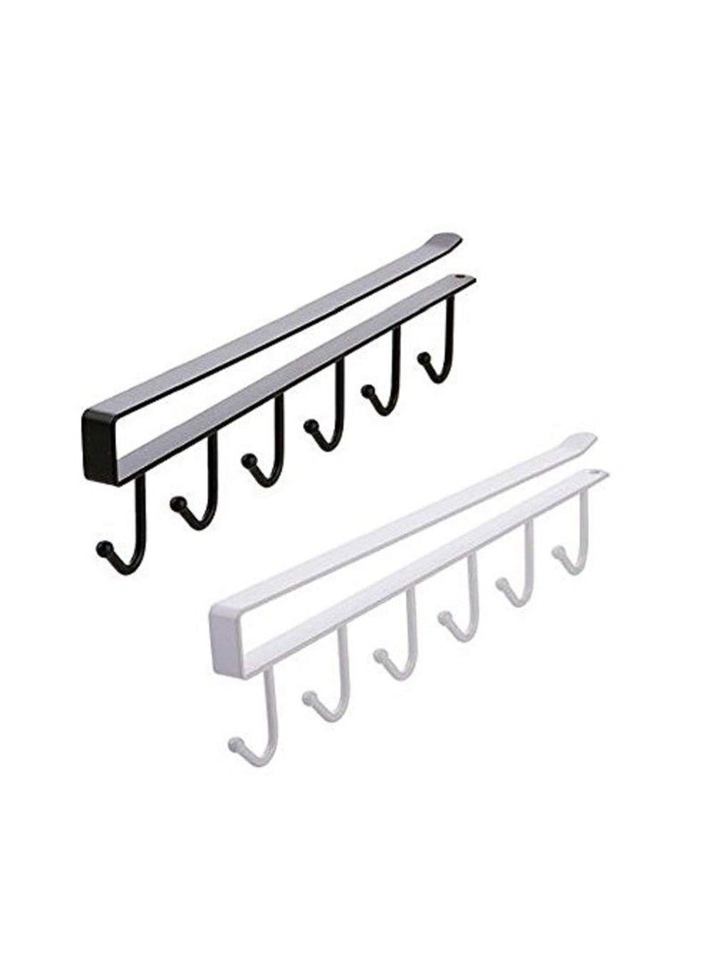 Zollyss Zollyss Multifunctional 6 Metal Door Organiser Hook Hanger Metal 6 Pin Nail Free Rack Wall Hanger Multicolor Pack of 2  - Image 5