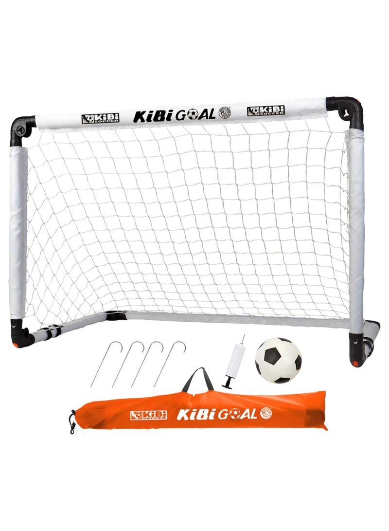كيبي طقم مرمى كرة قدم محمول وقابل للطي مع شبكة وكرة صغيرة وحقيبة حمل، 90×60×60 سم - Image 1